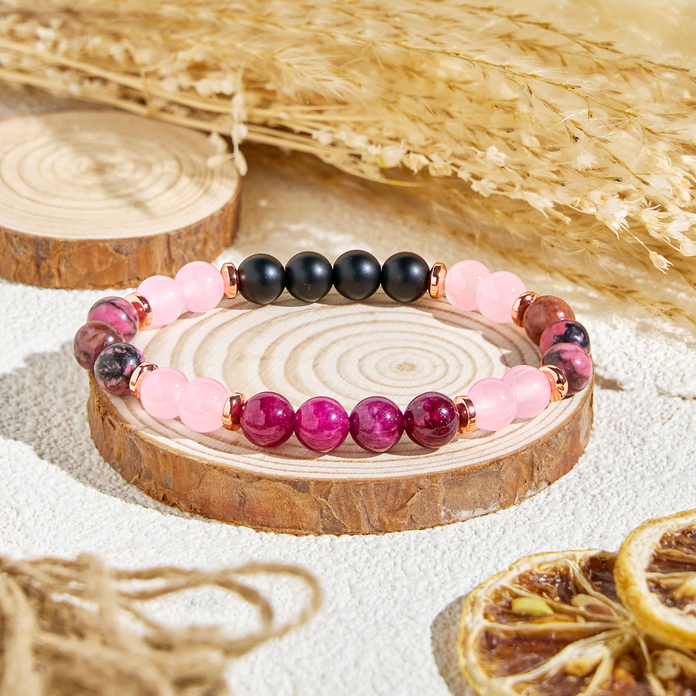 Olivenorma "​​Woodland Bloom​​" Rose Quartz Tranquility Essential Oil Bracelet - Bracelet Only - image 5