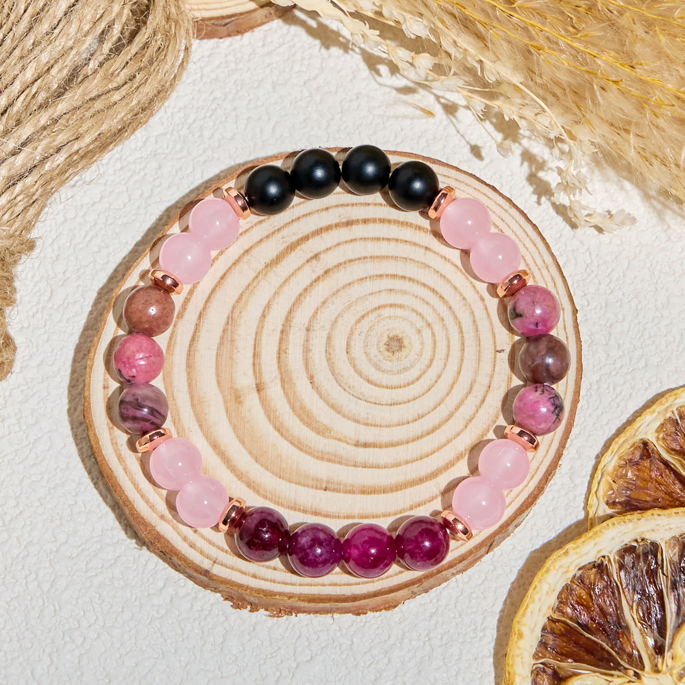 Olivenorma "​​Woodland Bloom​​" Rose Quartz Tranquility Essential Oil Bracelet - image 7