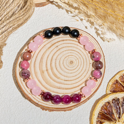 Olivenorma "​​Woodland Bloom​​" Rose Quartz Tranquility Essential Oil Bracelet - image 7