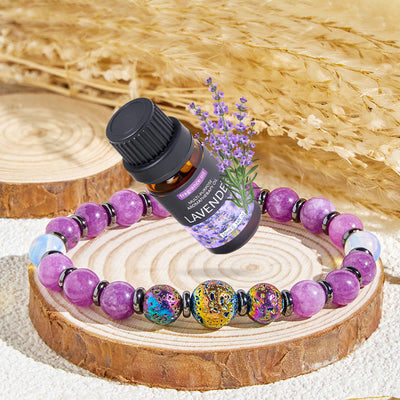 Olivenorma "​​Purple Nova" Amethyst Energy Purification Essential Oil Bracelet - Bracelet + Lavender Essential Oil - image 1