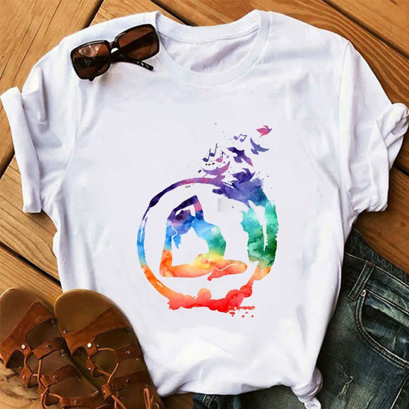 Olivenorma Lotus Yoga Meditation Tree of Life T-Shirt