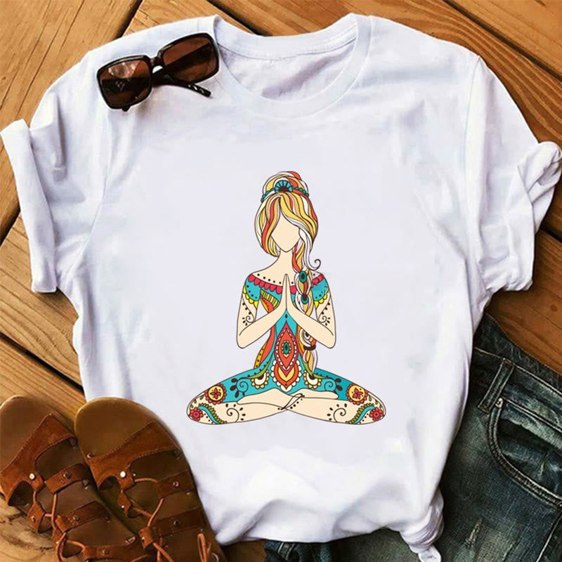 Olivenorma Lotus Yoga Meditation Tree of Life T-Shirt