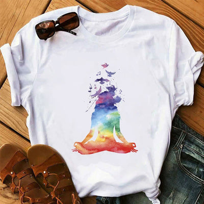 Olivenorma Lotus Yoga Meditation Tree of Life T-Shirt