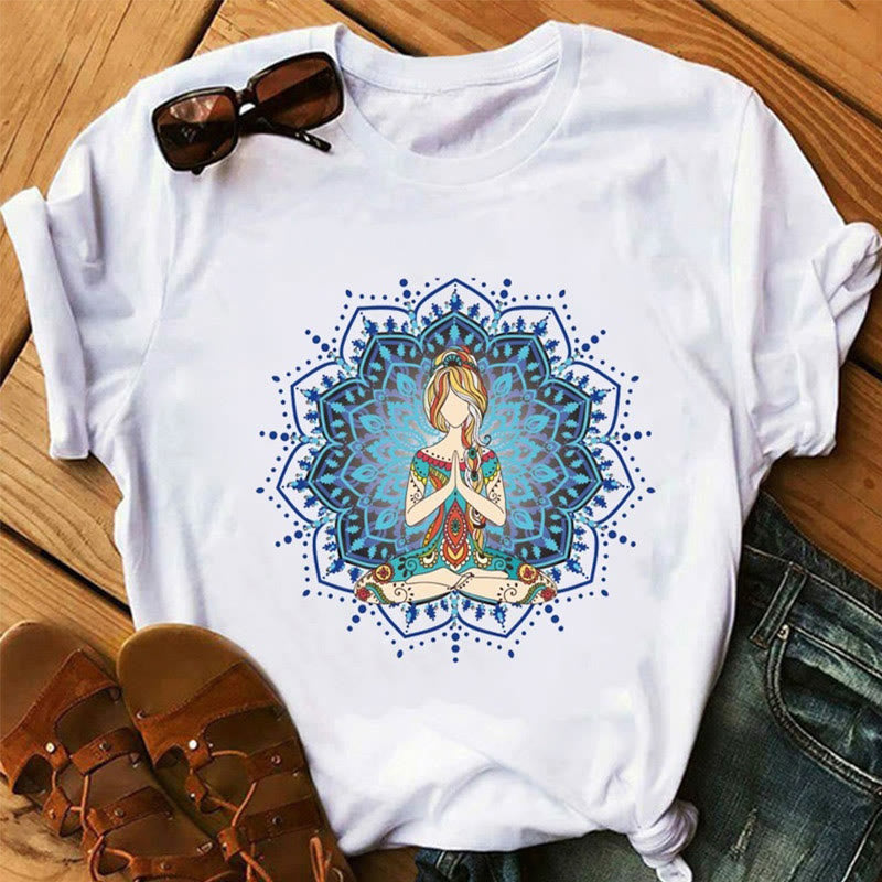 Olivenorma Lotus Yoga Meditation Tree of Life T-Shirt
