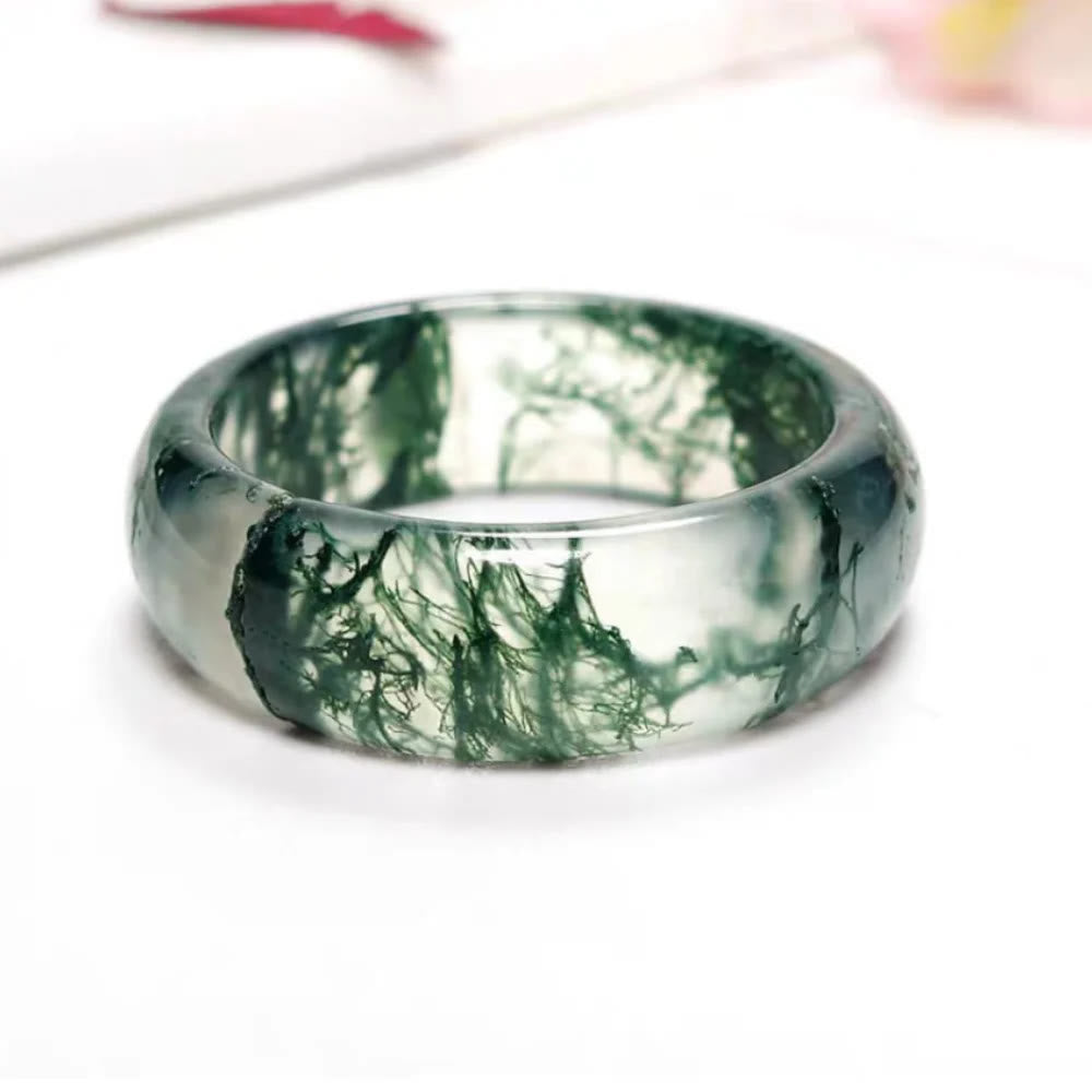 Olivenorma"Whispers of the Grove" Moss Agate Ring - image 7