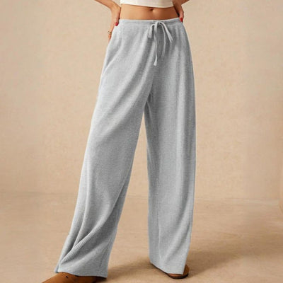 Olivenorma Plain Color Casual High Waist Pull On Elastic Women's Straight-Leg Pants - image 8