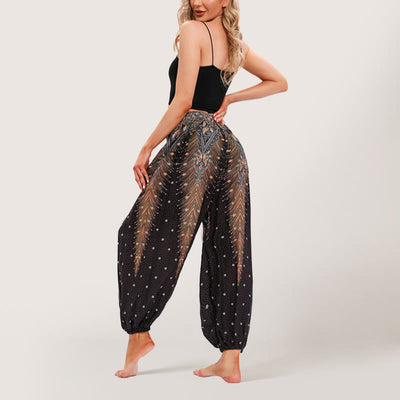 Olivenorma Celestial Print Boho Women's Elastic Waist Harem Pants