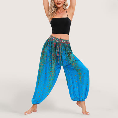 Olivenorma Celestial Print Boho Women's Elastic Waist Harem Pants