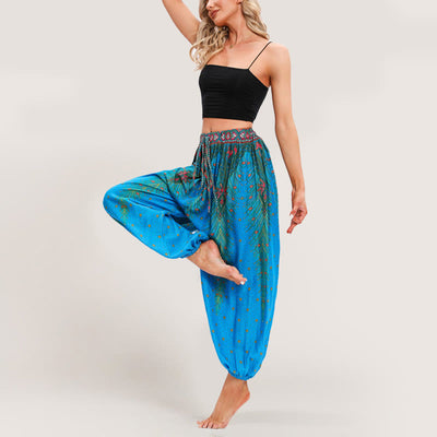 Olivenorma Celestial Print Boho Women's Elastic Waist Harem Pants