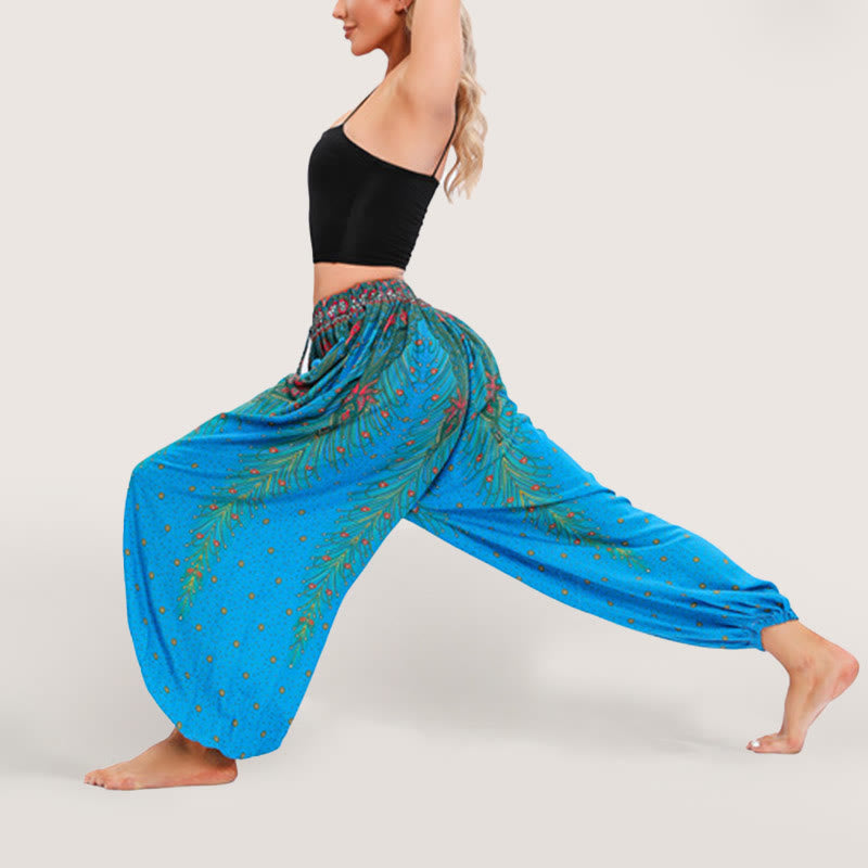 Olivenorma Celestial Print Boho Women's Elastic Waist Harem Pants