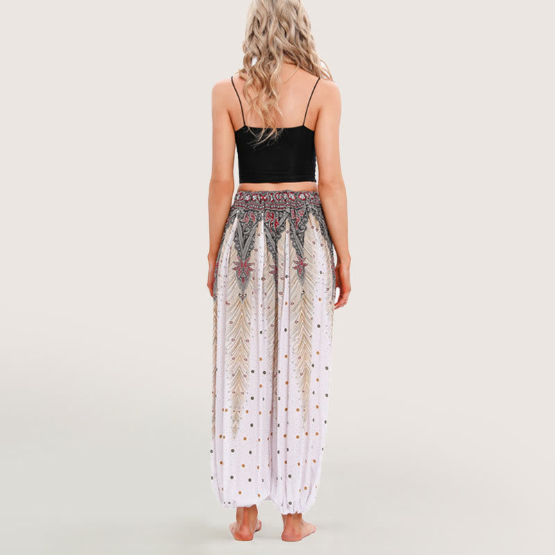 Olivenorma Celestial Print Boho Women's Elastic Waist Harem Pants