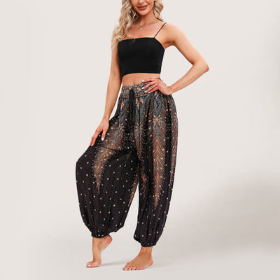 Olivenorma Celestial Print Boho Women's Elastic Waist Harem Pants