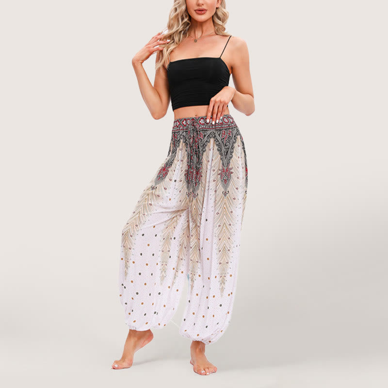 Olivenorma Celestial Print Boho Women's Elastic Waist Harem Pants