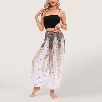 Olivenorma Celestial Print Boho Women's Elastic Waist Harem Pants