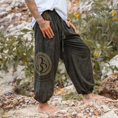  Olivenorma Unisex Wild OM Symbol Yoga Meditation Long Pants with Pockets - 3XL - image 1