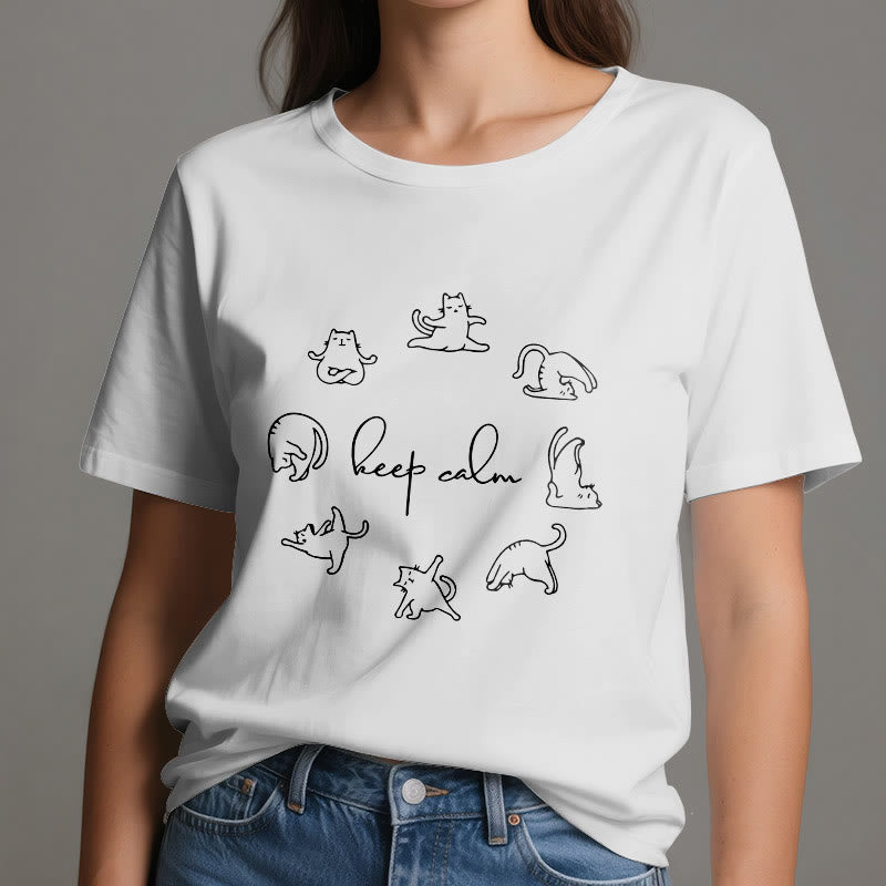 Olivenorma Cute Funny Cat Yoga T-Shirt