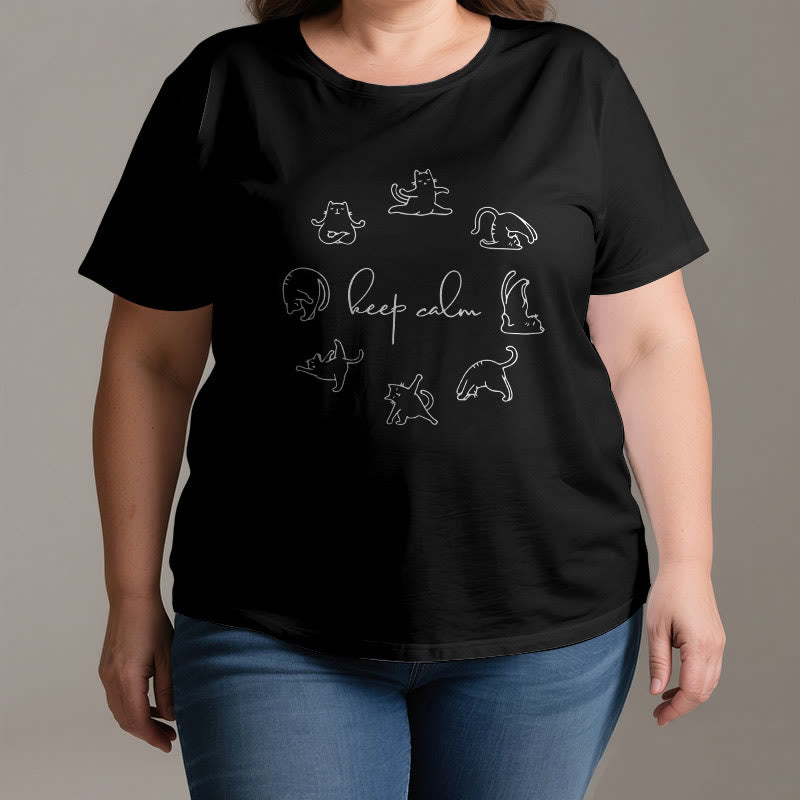 Olivenorma Cute Funny Cat Yoga T-Shirt