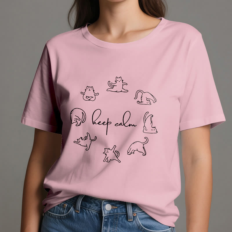 Olivenorma Cute Funny Cat Yoga T-Shirt