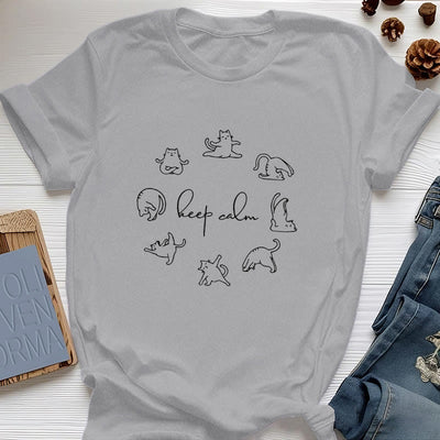 Olivenorma Cute Funny Cat Yoga T-Shirt