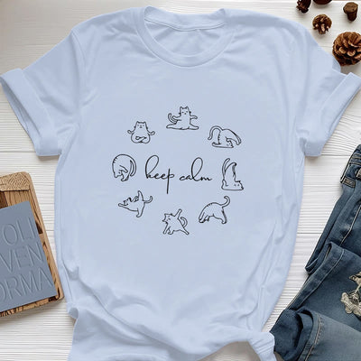 Olivenorma Cute Funny Cat Yoga T-Shirt
