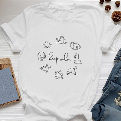 Olivenorma Cute Funny Cat Yoga T-Shirt