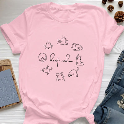 Olivenorma Cute Funny Cat Yoga T-Shirt