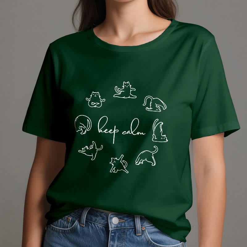 Olivenorma Cute Funny Cat Yoga T-Shirt