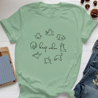 Olivenorma Cute Funny Cat Yoga T-Shirt