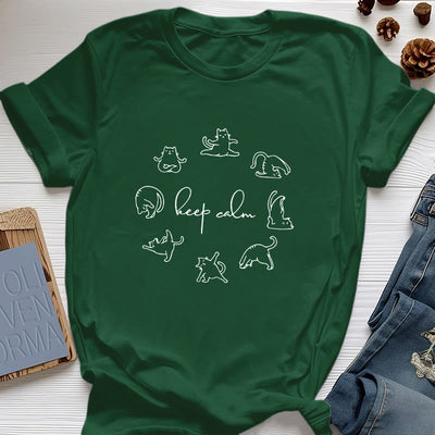 Olivenorma Cute Funny Cat Yoga T-Shirt