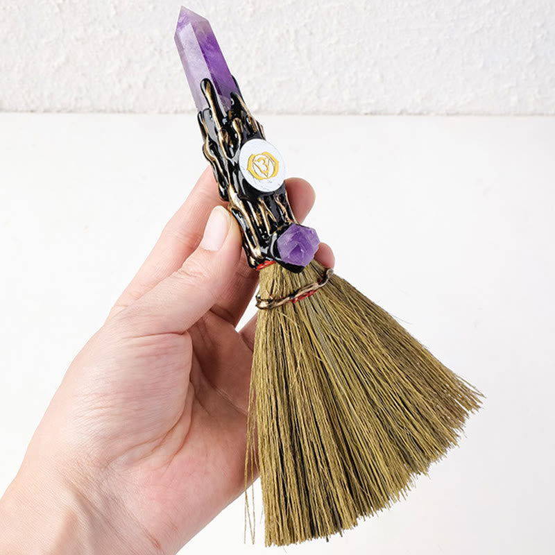Olivenorma Natural Gemstone Prism Chakra Witches Broom Decoration - image 15