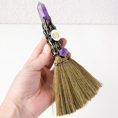 Olivenorma Natural Gemstone Prism Chakra Witches Broom Decoration - image 15