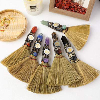 Olivenorma Natural Gemstone Prism Chakra Witches Broom Decoration - image 20