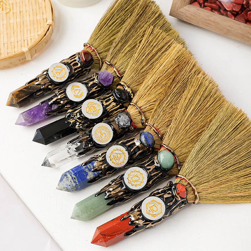 Olivenorma Natural Gemstone Prism Chakra Witches Broom Decoration - image 19