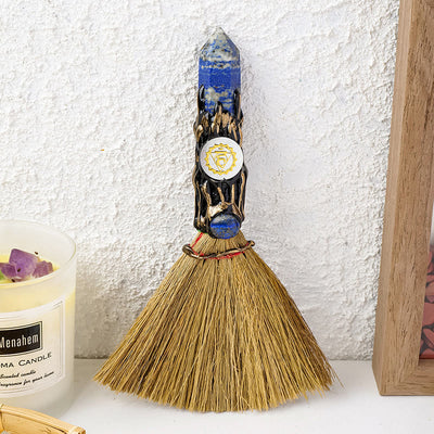 Olivenorma Natural Gemstone Prism Chakra Witches Broom Decoration - Lapis Lazuli - image 12
