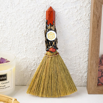 Olivenorma Natural Gemstone Prism Chakra Witches Broom Decoration - Red Jasper - image 8