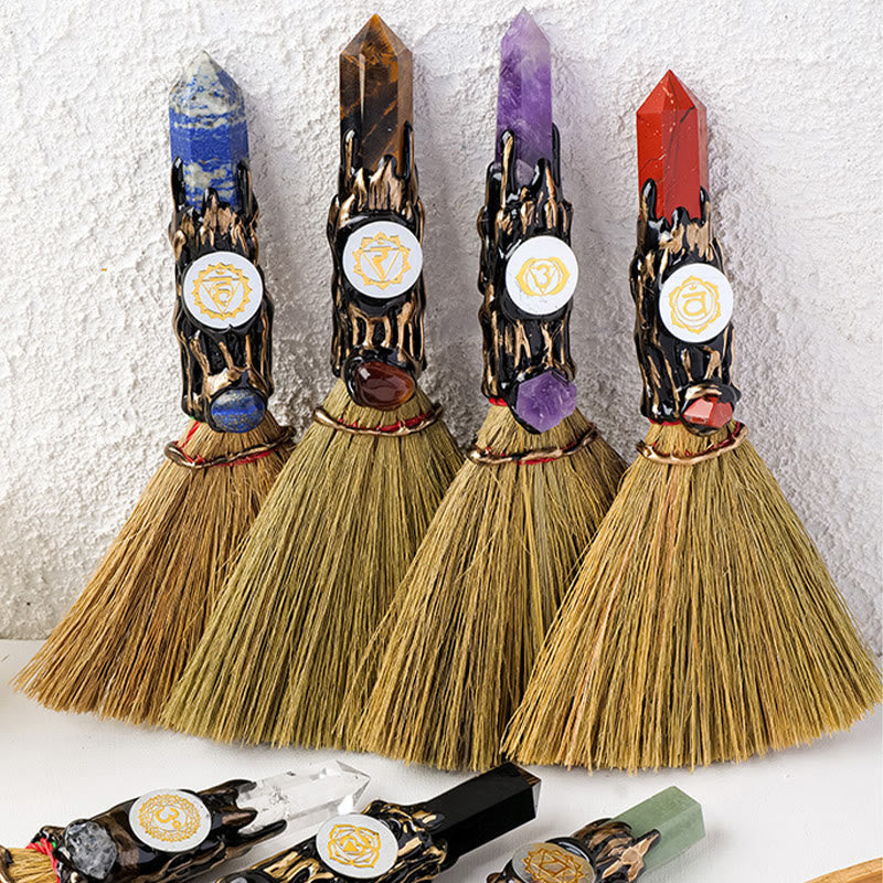 Olivenorma Natural Gemstone Prism Chakra Witches Broom Decoration - image 18