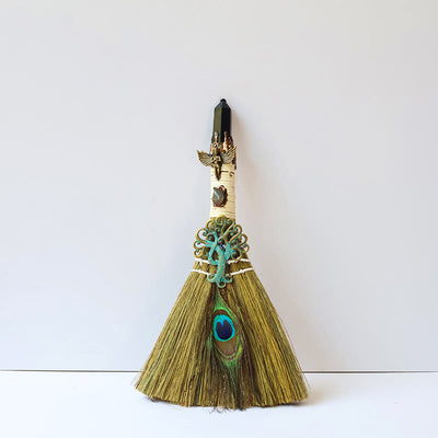 Olivenorma Tree of Life Angel Magical Broom Gemstone Decoration - Obsidian - image 11