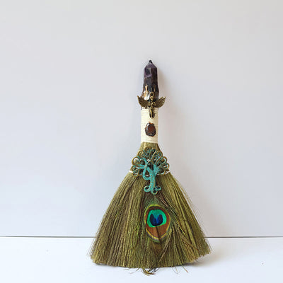 Olivenorma Tree of Life Angel Magical Broom Gemstone Decoration - Amethyst - image 5