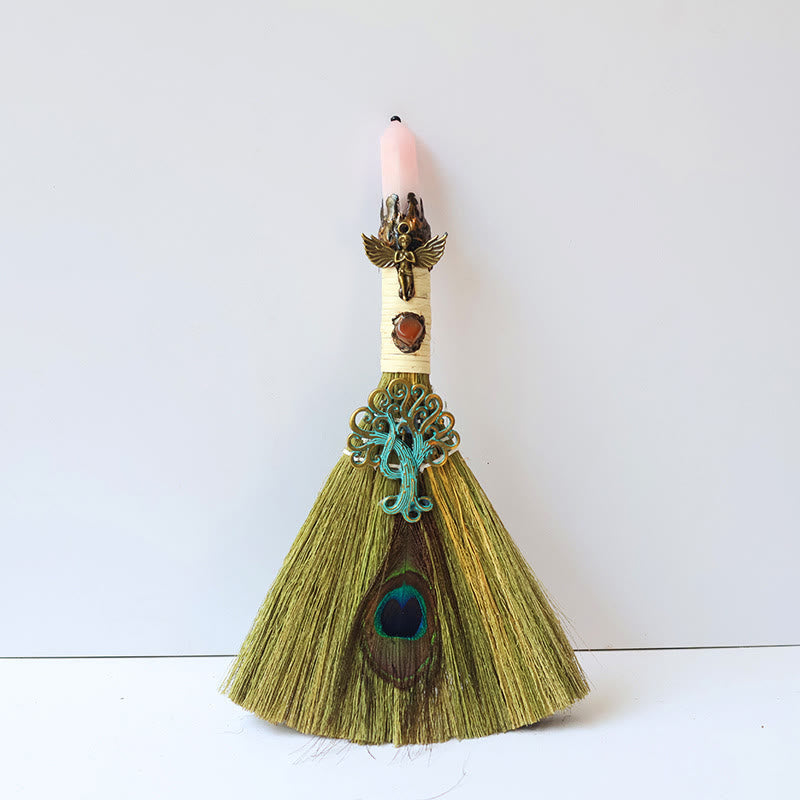 Olivenorma Tree of Life Angel Magical Broom Gemstone Decoration - Rose Quartz - image 7
