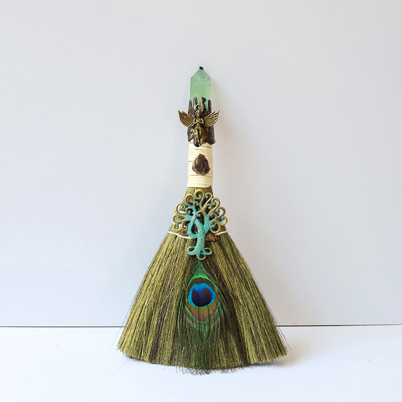 Olivenorma Tree of Life Angel Magical Broom Gemstone Decoration - Fluorite - image 9