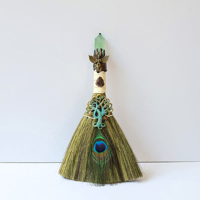 Olivenorma Tree of Life Angel Magical Broom Gemstone Decoration - Fluorite - image 9