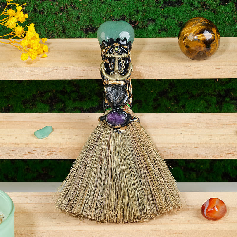 Olivenorma Heart-Shaped Crystal Witches Broom Cleansing Wiccan Decor - Green Aventurine - image 17