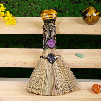 Olivenorma Heart-Shaped Crystal Witches Broom Cleansing Wiccan Decor - Tiger Eye - image 6