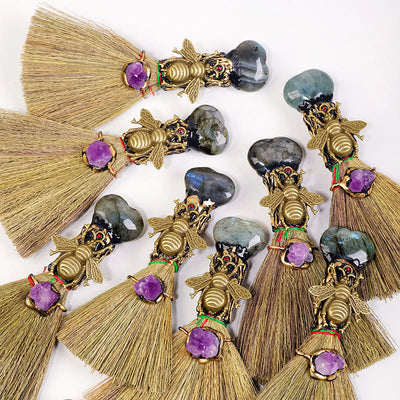 Olivenorma Heart-Shaped Crystal Witches Broom Cleansing Wiccan Decor - image 4