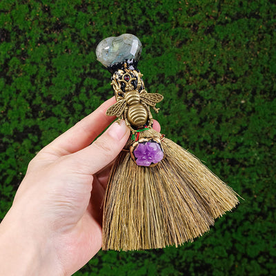 Olivenorma Heart-Shaped Crystal Witches Broom Cleansing Wiccan Decor - image 3