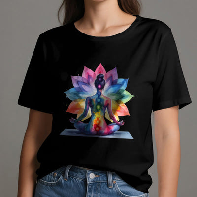 Olivenorma 7 Chakra Meditation Lotus T-Shirt - image 7