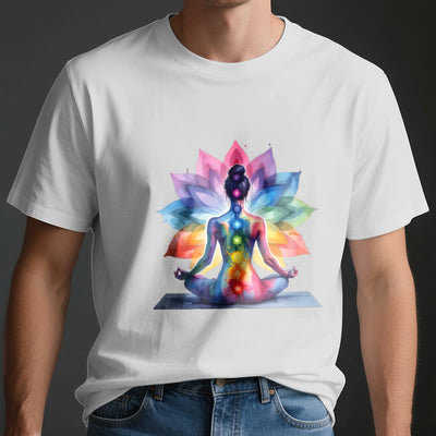 Olivenorma 7 Chakra Meditation Lotus T-Shirt - image 4