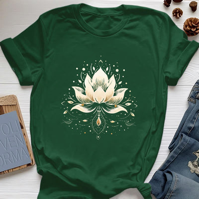 Olivenorma Blossoming Lotus Pure Cotton T-Shirt - Dark Green - 2XL - image 20