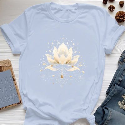 Olivenorma Blossoming Lotus Pure Cotton T-Shirt - Blue - 2XL - image 12
