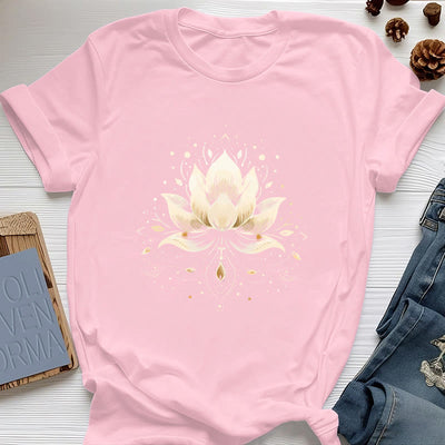 Olivenorma Blossoming Lotus Pure Cotton T-Shirt - Pink - 2XL - image 14